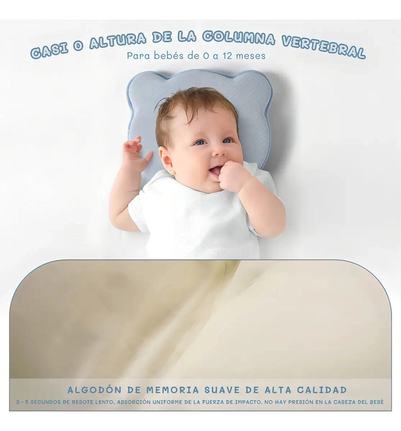 ALMOHADA MEMORY FOAM ANTIPLAGIOCEFALIA BEBE  0-12 M - 4