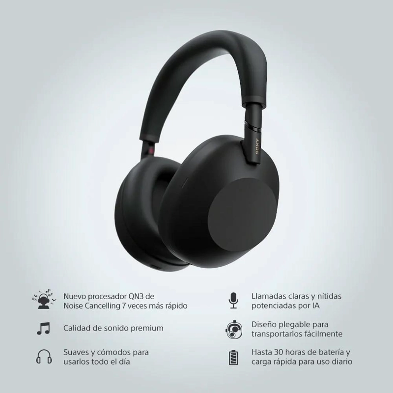 AUDIFONOS BLUETOOTH CANCELACION DE RUIDO NEGRO - 3