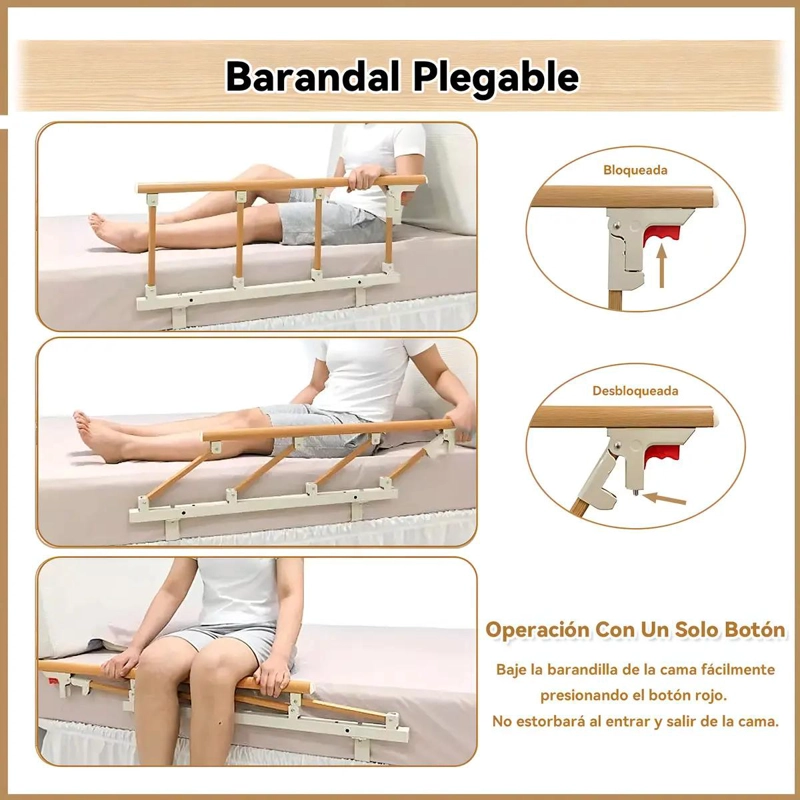 BARANDA PLEGABLE PARA CAMA ADULTO MAYOR 94 CM - 3