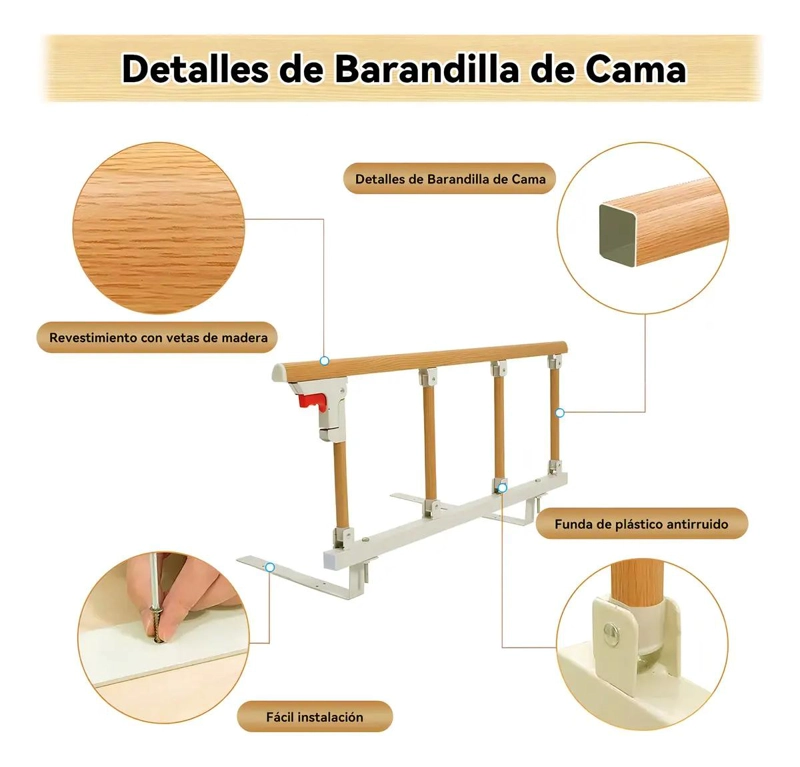 BARANDA PLEGABLE PARA CAMA ADULTO MAYOR 94 CM - 4