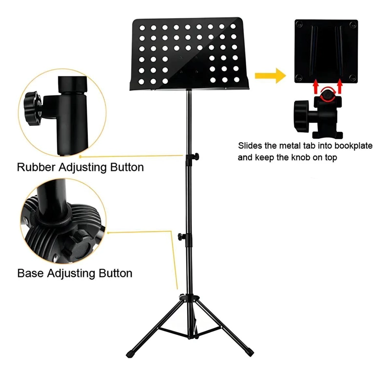 SOPORTE ATRIL PLEGABLE PARA PARTITURA METAL AJUSTABLE - 2