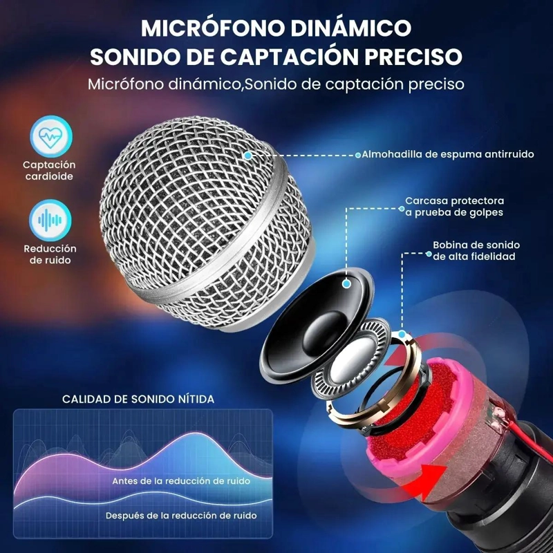 MICROFONO INALAMBRICO PROFESIONAL 4 CANALES - 2