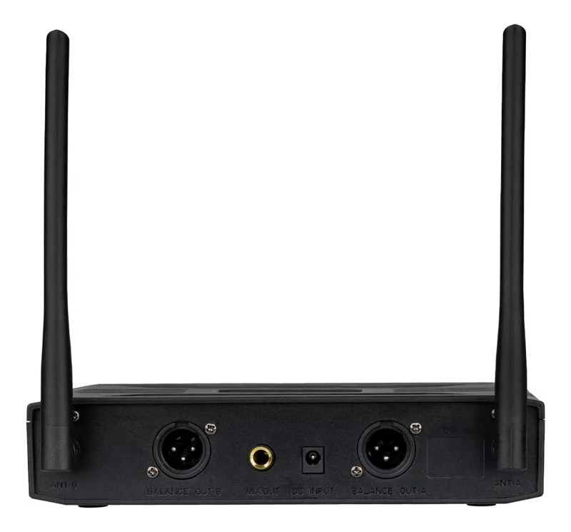 MICROFONO INALAMBRICO UHF 2 CANALES COLOR NEGRO - 3