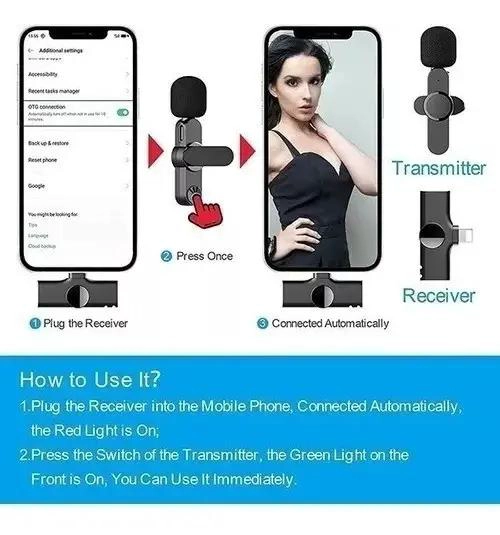 MICROFONO INALAMBRICO LAVALIER PARA DISPOSITIVOS MOVILES - 5