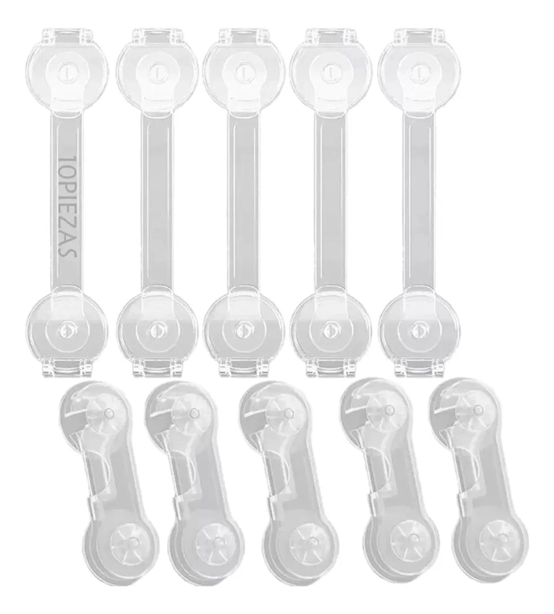 SET 10 SEGUROS ADHESIVOS PARA CAJONES Y PUERTAS - 1