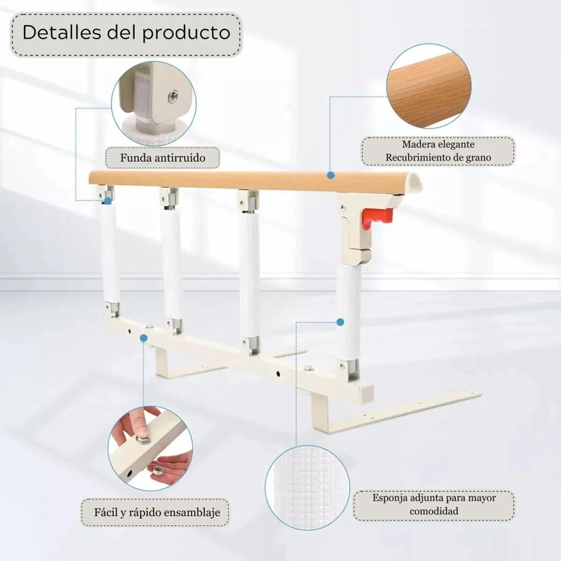 BARANDAL DE SEGURIDAD PLEGABLE PARA CAMA 94CM - 5