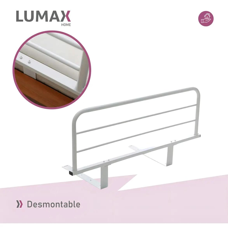 BARANDA LATERAL CAMA CUIDADO ADULTO MAYOR BLANCO - 5