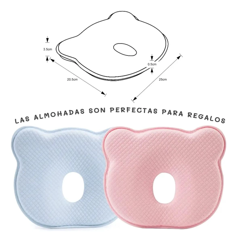 ALMOHADA ANTIPLAGIOCEFALIA MEMORY FOAM ROSA BEBE - 2