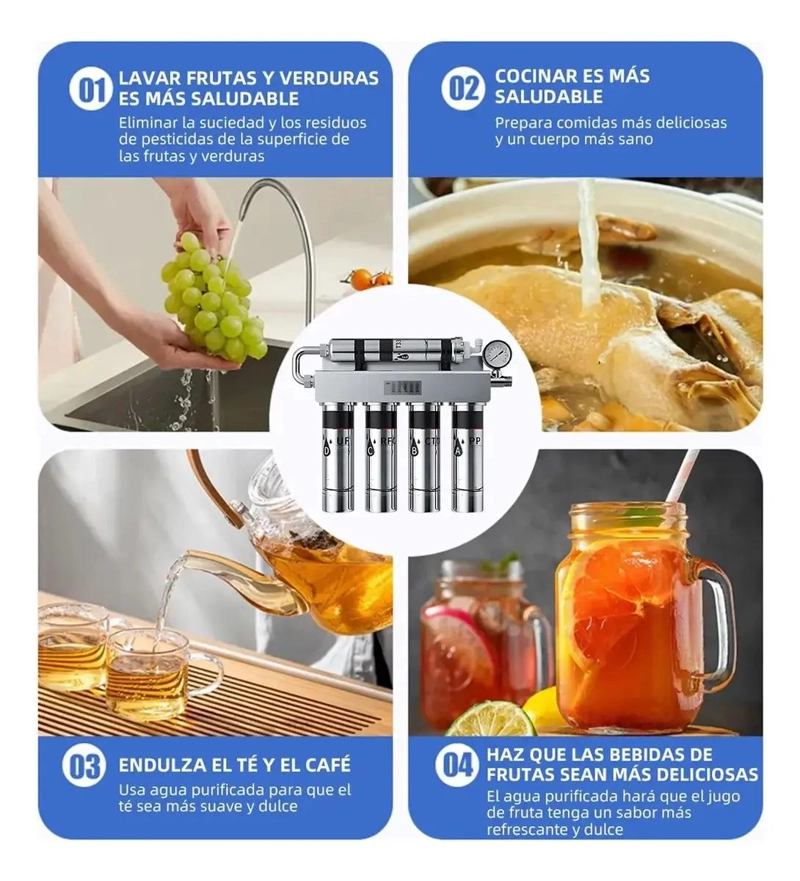 FILTRO DE AGUA POTABLE ACERO INOXIDABLE 5 ETAPAS - 4