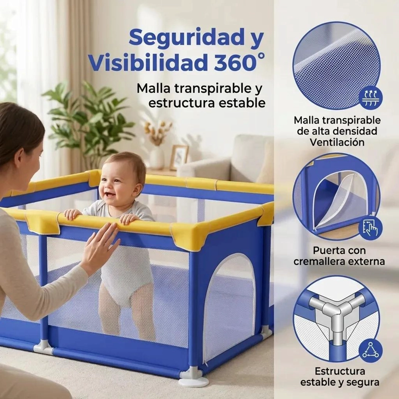 CORRALITO DE JUEGOS SEGURO Y AMPLIO PARA BEBE S - 4