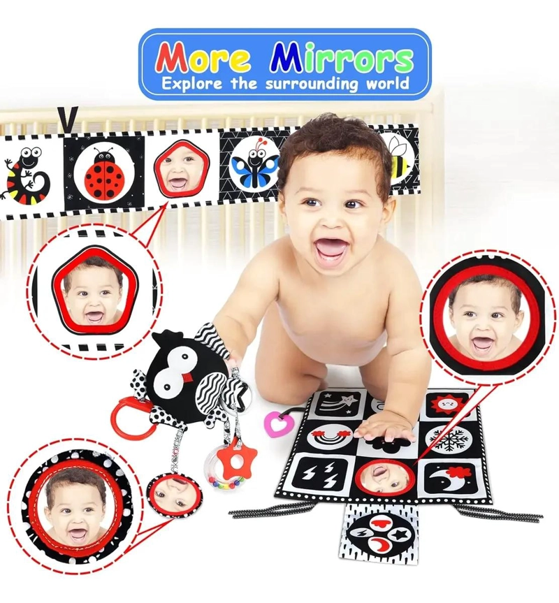JUGUETES SENSORIALES PARA BEBE S CON ESPEJO Y SONAJEROS - 2