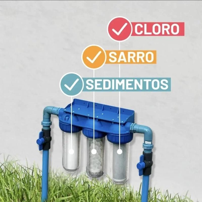 FILTRO DE AGUA TRIPLE ANTISARRO POLIFOSFATO 10 X 2.5 - 5