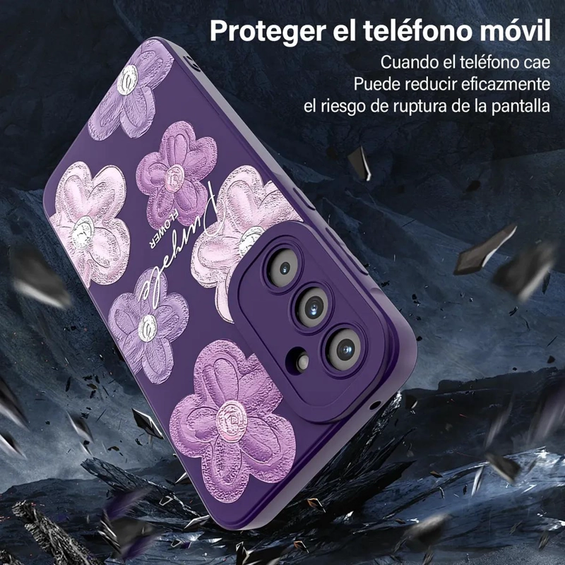 CARCASA PURPURA CON FLORES PARA SAMSUNG GALAXY S23 FE - 4