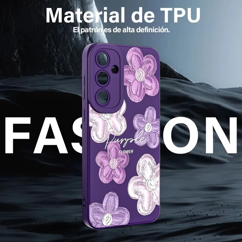 CARCASA PURPURA CON FLORES PARA SAMSUNG GALAXY S23 FE - 5