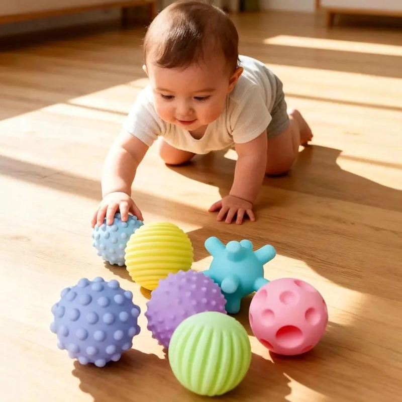 SET 6 PELOTAS SENSORIALES ESTIMULANTES PARA BEBE S - 1