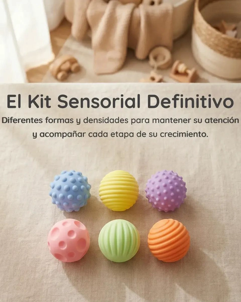 SET 6 PELOTAS SENSORIALES ESTIMULANTES PARA BEBE S - 2
