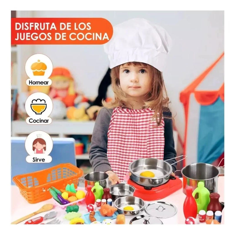 JUEGO DE COCINA PARA NIÑOS, 42 PIEZAS - 4
