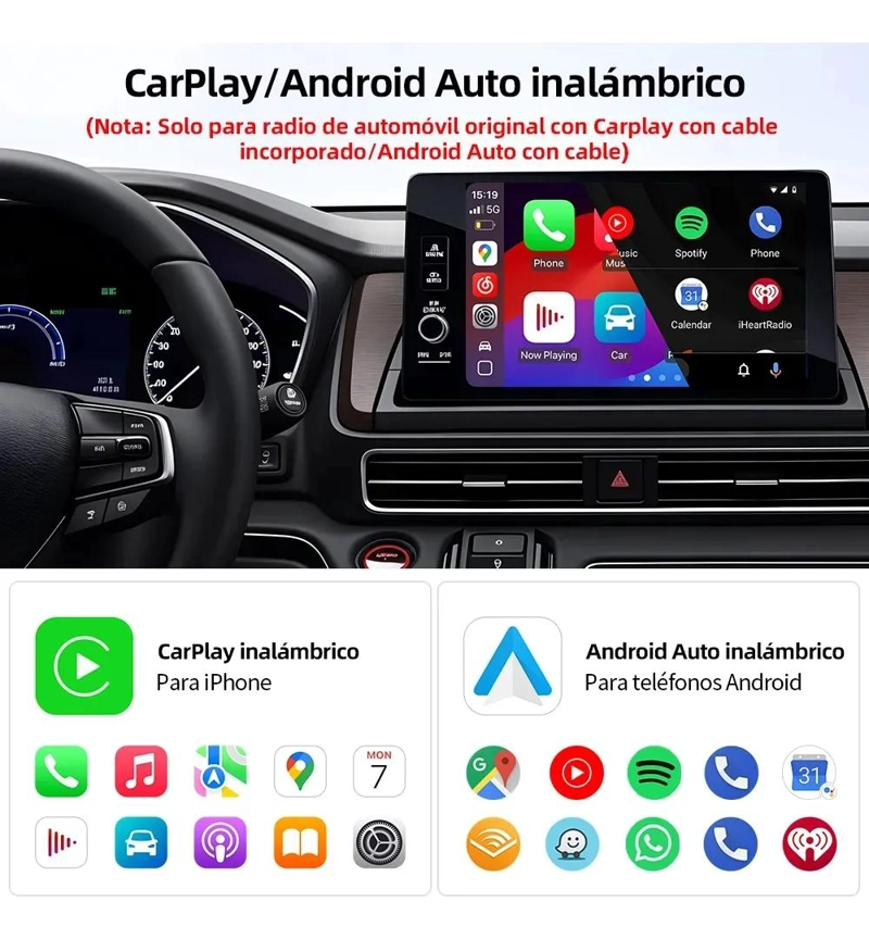 ADAPTADOR 2 EN 1 CARPLAY Y ANDROID AUTO - 2