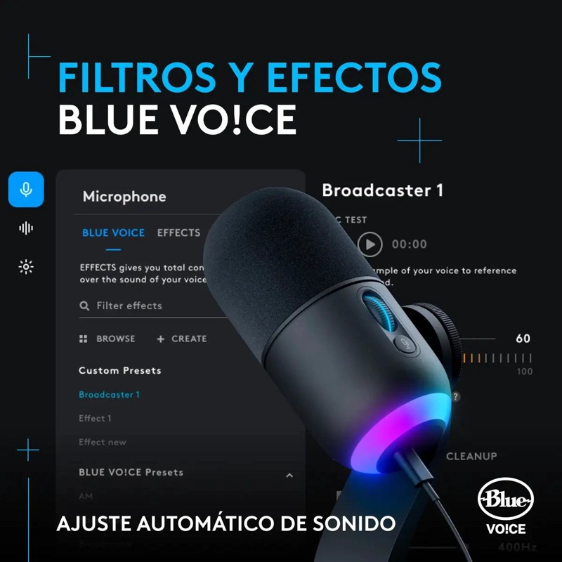 MICROFONO DINAMICO RGB CON LIGHTSYNC COLOR NEGRO - 4