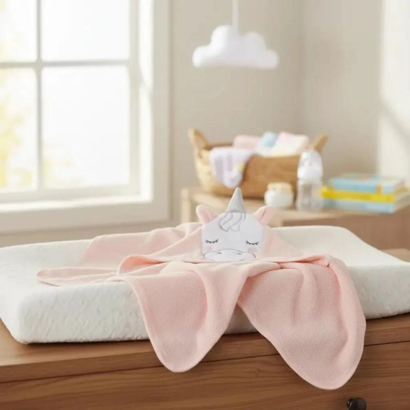 TOALLA CON CAPUCHA PARA BEBE  UNICORNIO - 4