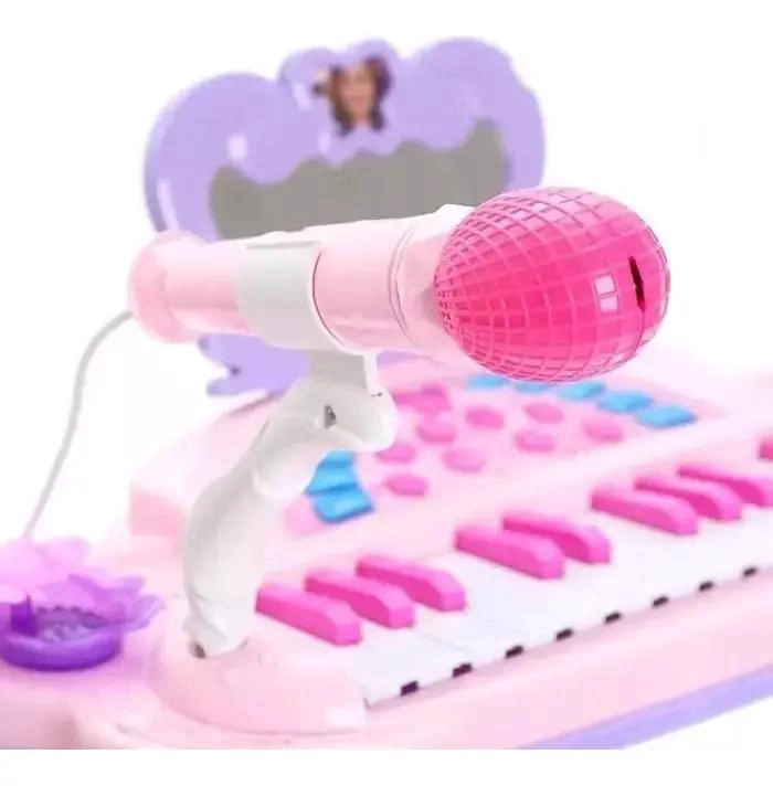 PIANO INFANTIL ROSADO CON MICROFONO Y USB - 2