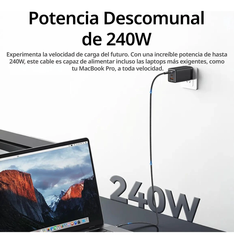 CABLE USB TIPO C A USB C 1.2M 240W - 3