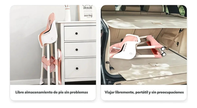 SILLA DE COMER RECLINABLE AJUSTABLE PLEGABLE - 4