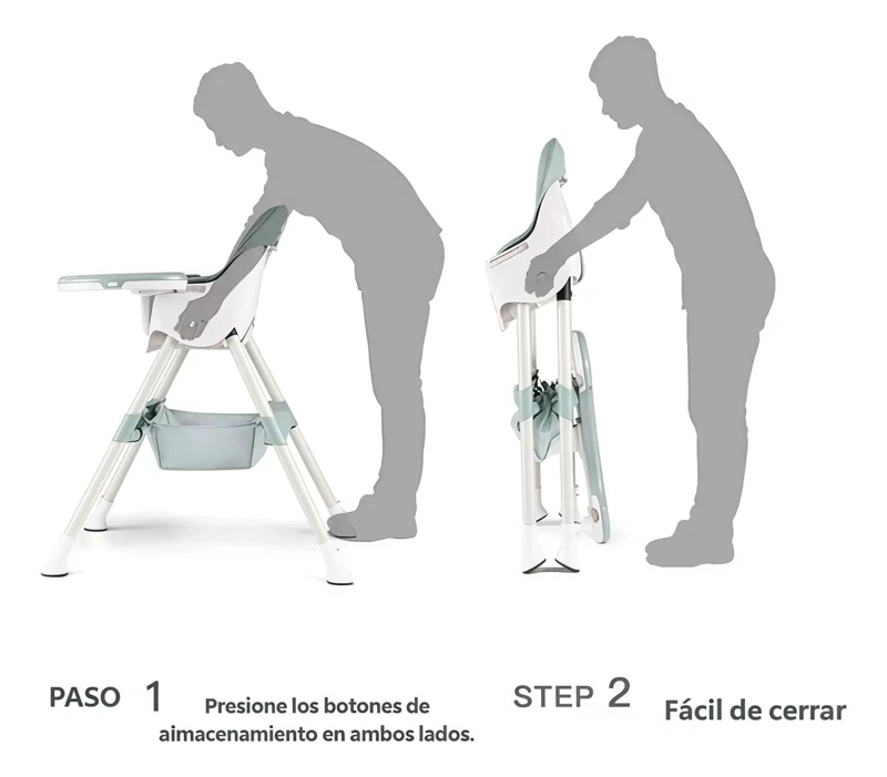 SILLA DE COMER RECLINABLE AJUSTABLE PLEGABLE - 5