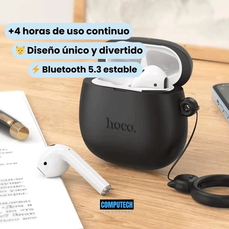 AUDIFONOS INALAMBRICOS CON FUNDA DE GATO - 3