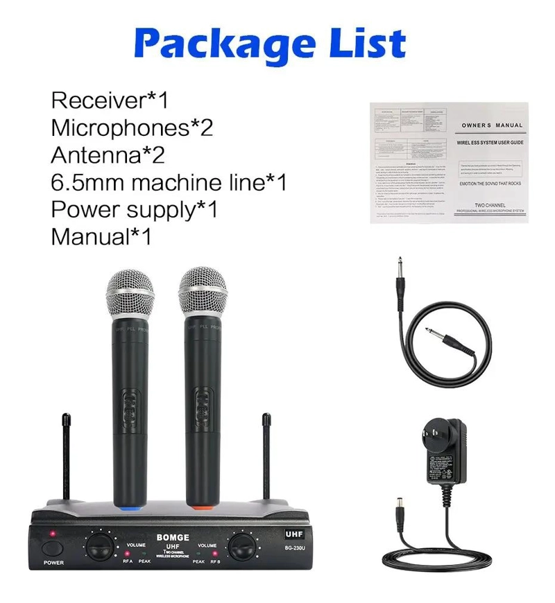 MICROFONOS INALAMBRICOS DOBLE CANAL UHF 230U - 4
