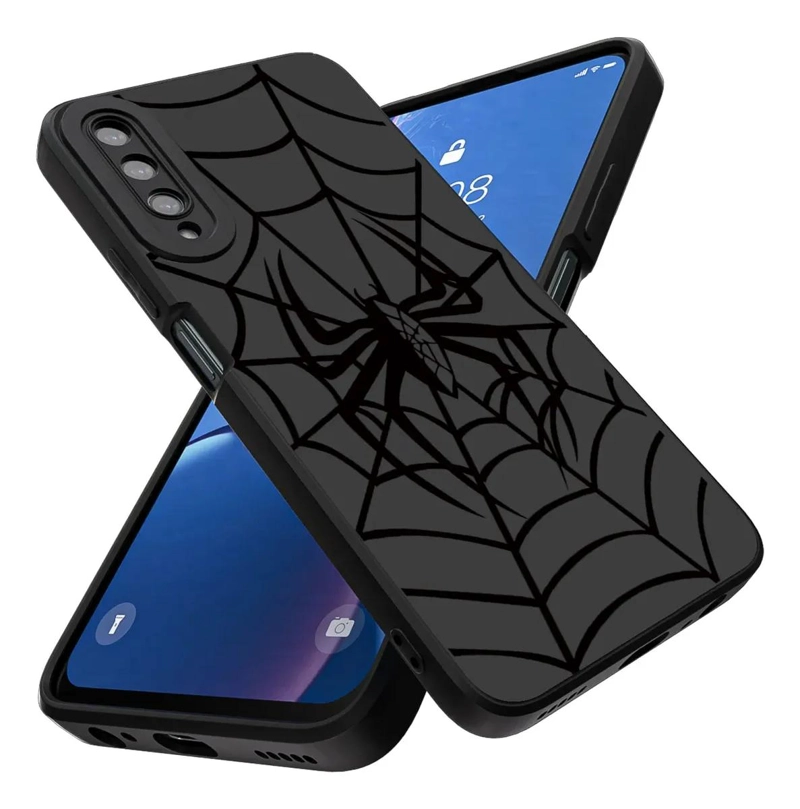 GENÉRICO FUNDA NEGRA PARA HUAWEI Y9S CON DISEÑO DE ARAÑA