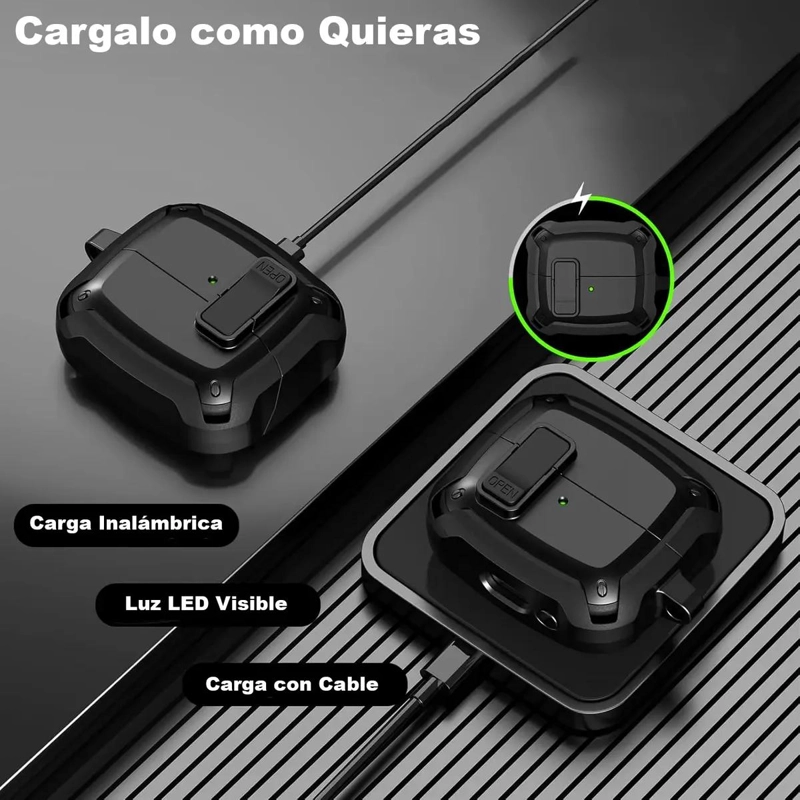 FUNDA PROTECTORA 360 PARA SAMSUNG BUDS 3 Y 3 PRO - 5