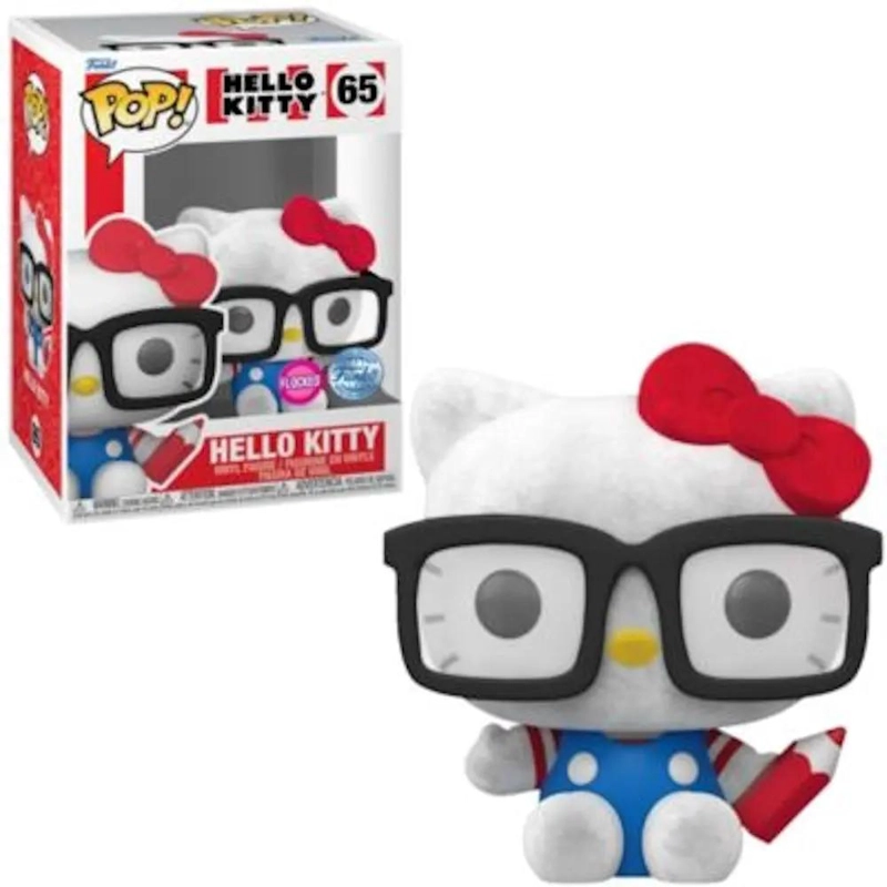 FIGURA HELLO KITTY NERD EDICION ESPECIAL FLOCKED - 1