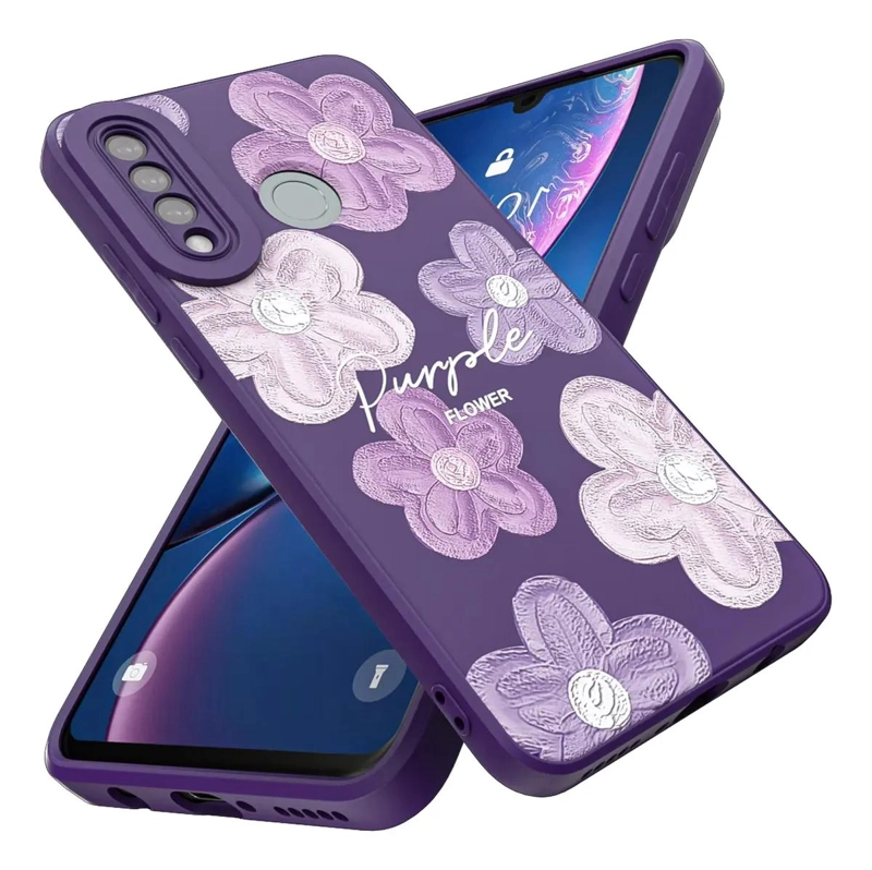 GENÉRICO FUNDA PURPURA CON FLORES PARA HUAWEI P30 LITE
