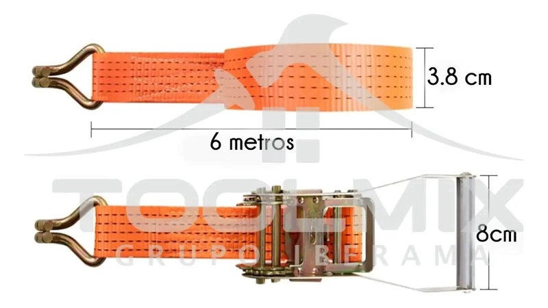 ESLINGA AMARRE RATCHET 6M 1500KG CAMIONETA - 2
