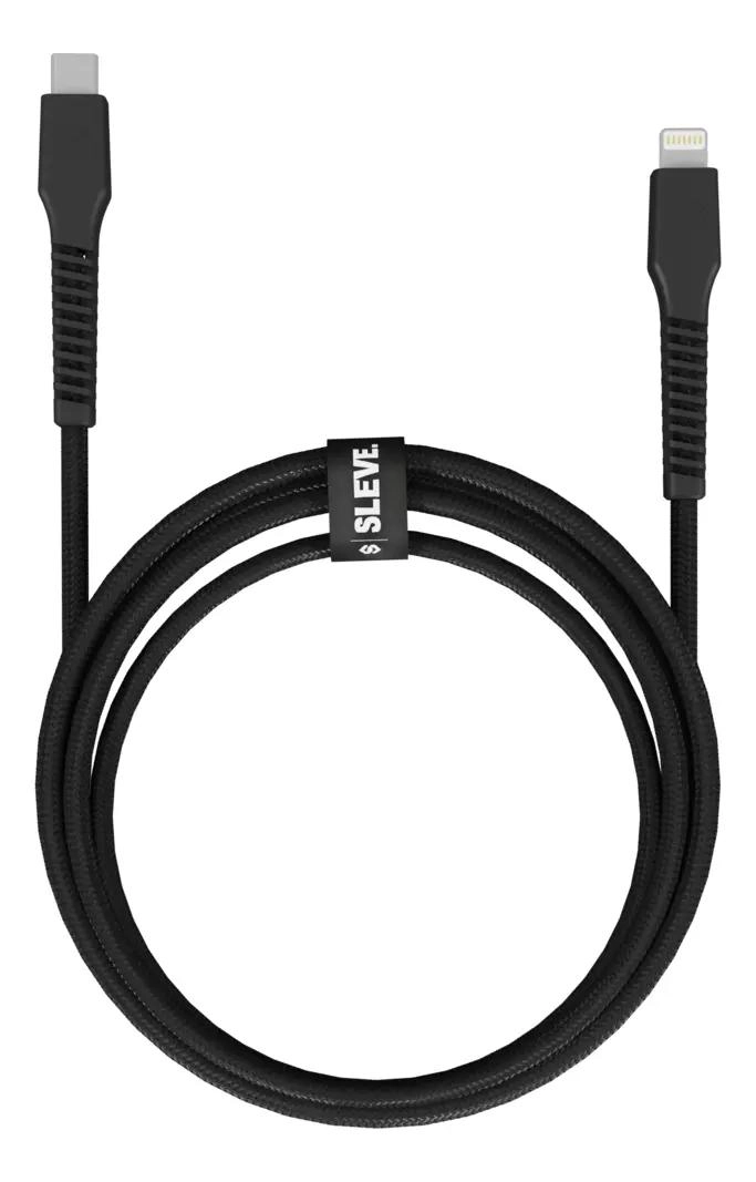 CABLE CARGADOR USB TIPO C A LIGHTNING NEGRO - 3