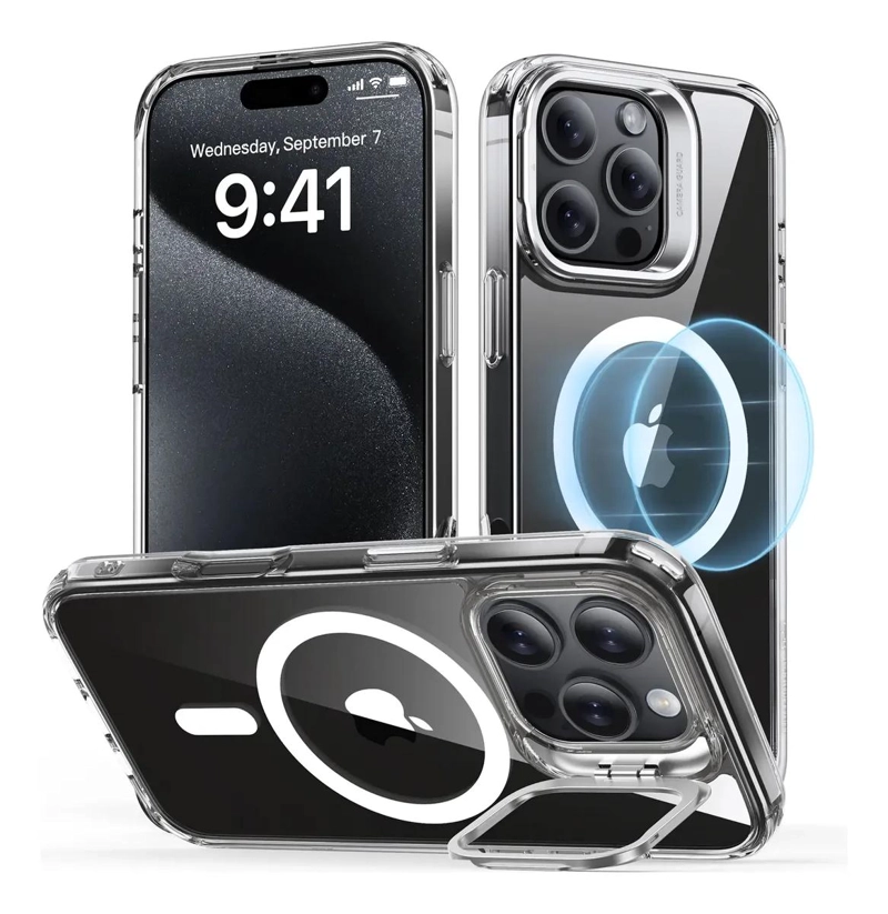 CARCASA HIBRIDA PARA IPHONE 16 CON SOPORTE - 1