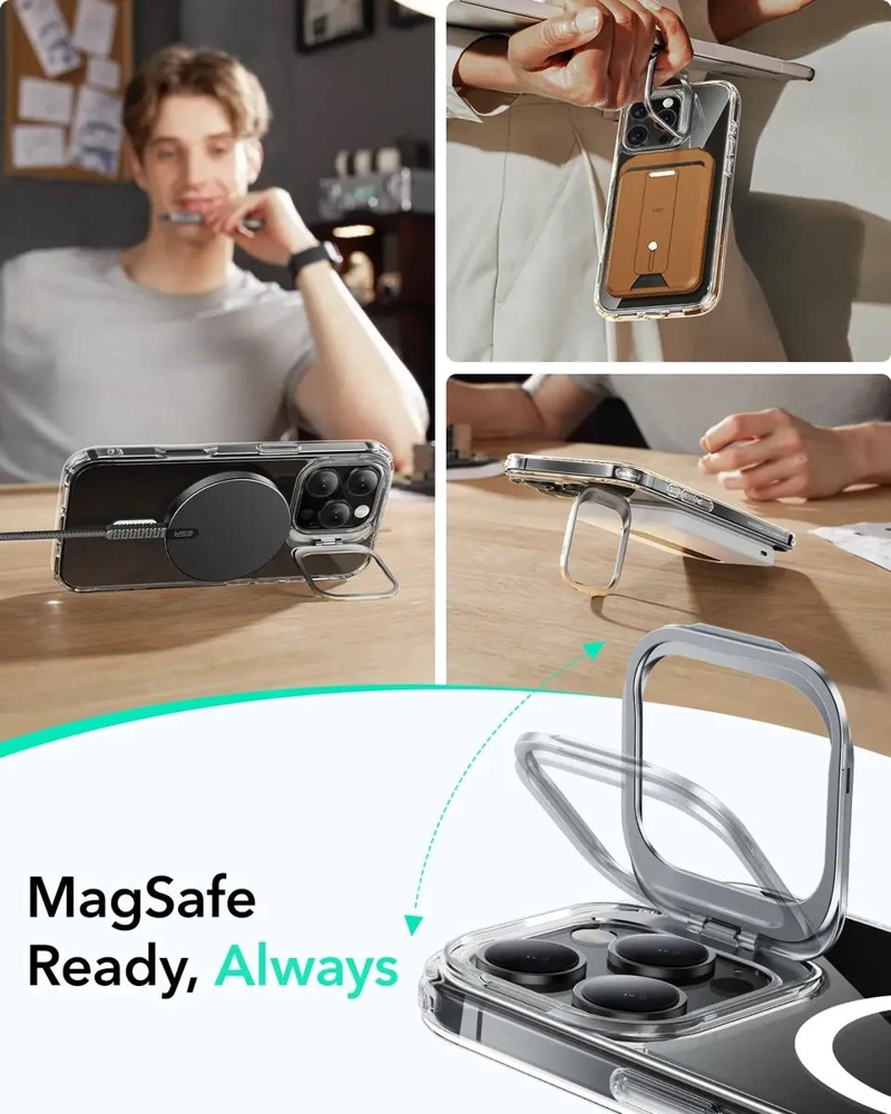 CARCASA HIBRIDA PARA IPHONE 16 CON SOPORTE - 3
