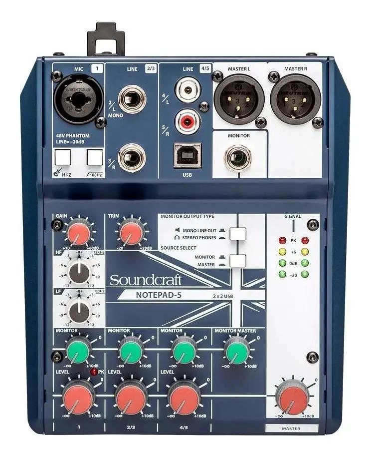 GENÉRICO CONSOLA DE MEZCLA CON INTERFAZ USB NOTEPAD 5