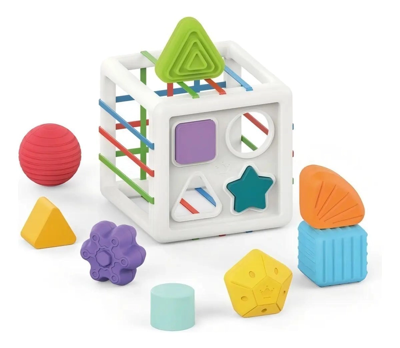 CLASIFICADOR DE FORMAS JUGUETE INFANTIL MULTICOLOR 10 PZS - 1