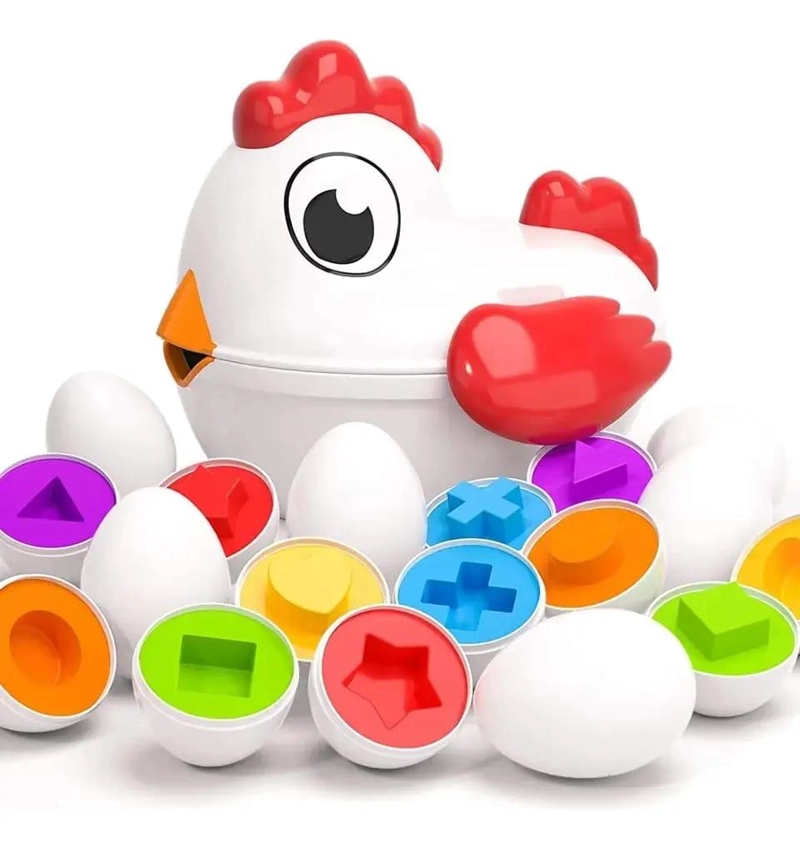 SET DIDACTICO DE GALLINA Y HUEVOS MONTESSORI - 1
