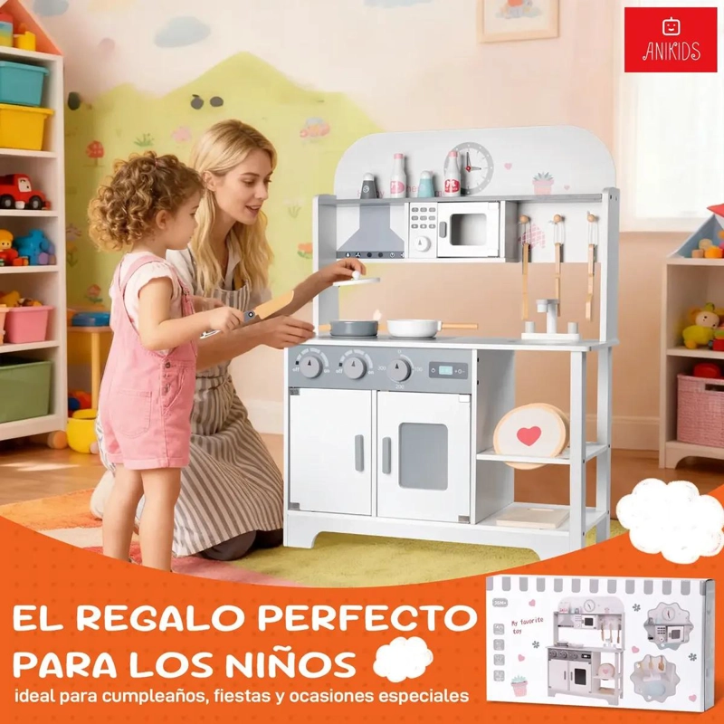 COCINA DE MADERA INFANTIL ESTILO KAWAII - 2