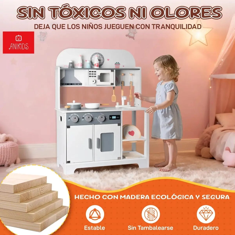 COCINA DE MADERA INFANTIL ESTILO KAWAII - 3