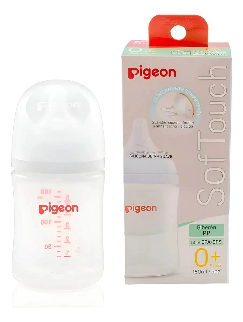 MAMADERA PLASTICO SOFTOUCH 160ML COLOR BLANCO - 1
