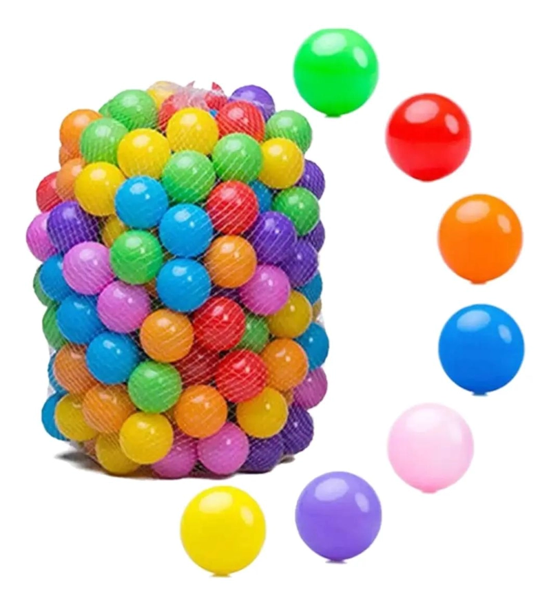 PELOTITAS PLASTICAS DE COLORES 100 UNIDADES 5.5 CM - 1