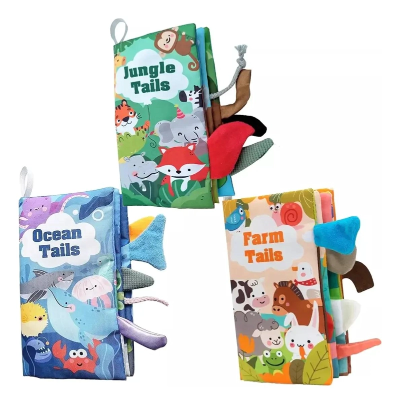 3 PIEZAS LIBRO DE TELA IMPERMEABLE EDUCATIVO - 1