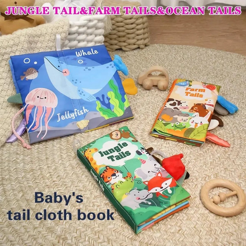 3 PIEZAS LIBRO DE TELA IMPERMEABLE EDUCATIVO - 2