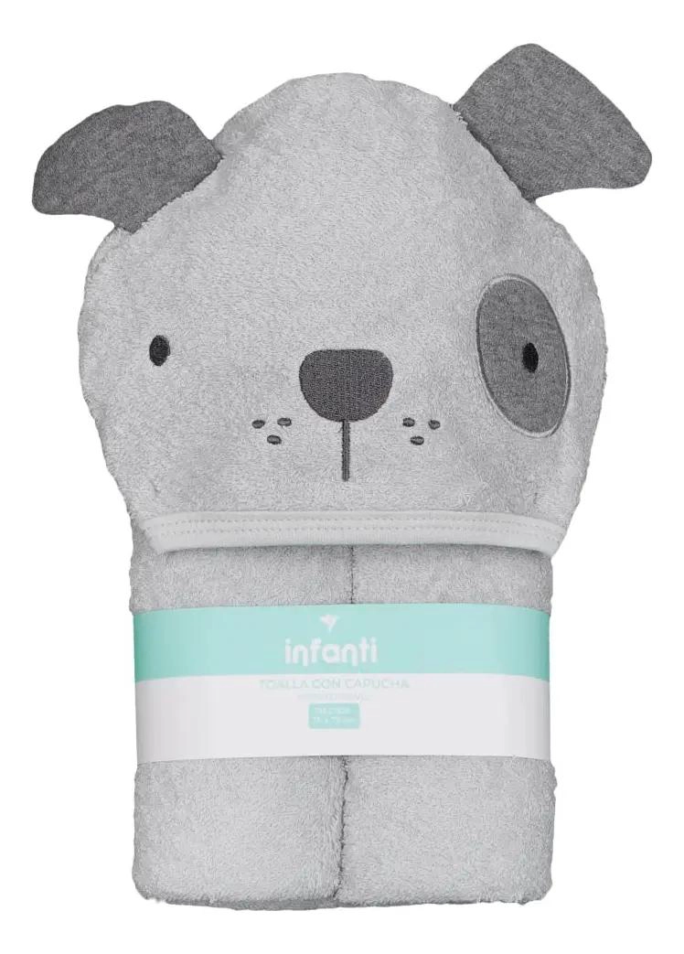 TOALLA CON CAPUCHA PARA BEBE  DISEÑO PERRO - 1