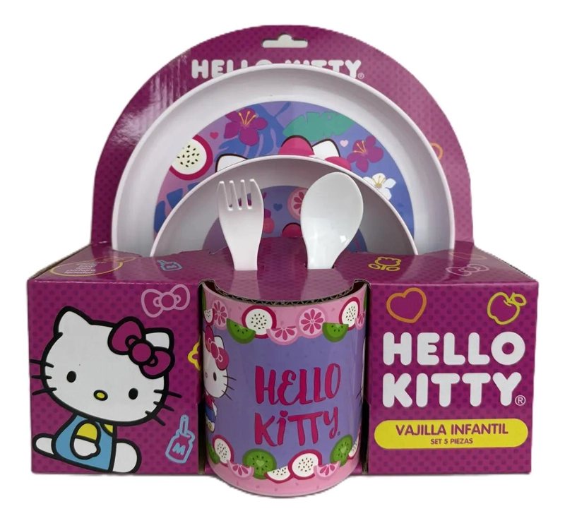 SET DE ALIMENTACION HELLO KITTY CON PLATO Y TAZA - 3