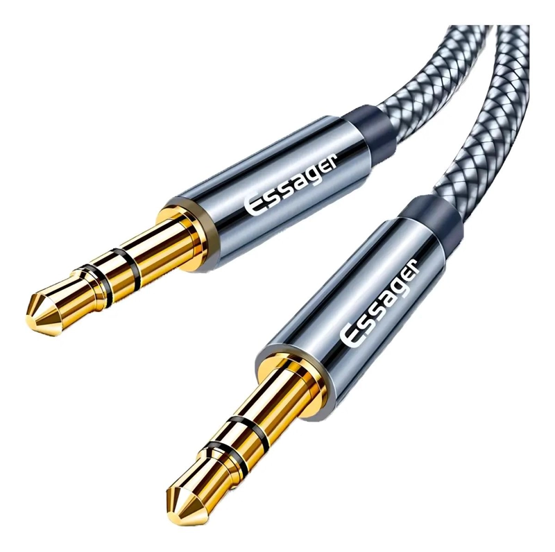 CABLE AUXILIAR 3.5MM CONECTORES ORO 24K 2M - 1